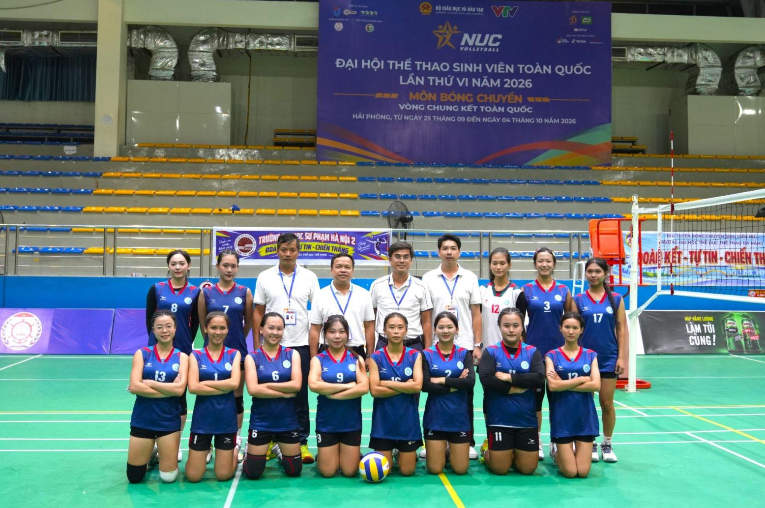 Đội tuyển Bóng chuyền nữ giành chiến thắng ấn tượng 2-0 ở lượt đầu tiên vòng bảng tại Chung kết toàn quốc tại Đại hội Thể thao sinh viên toàn quốc 2026
